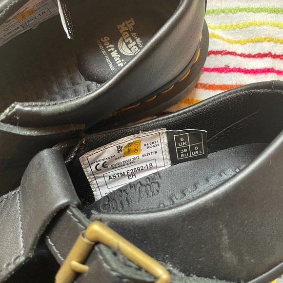 Dr. Martens Black Flats with Buckle - Picture 5 of 5